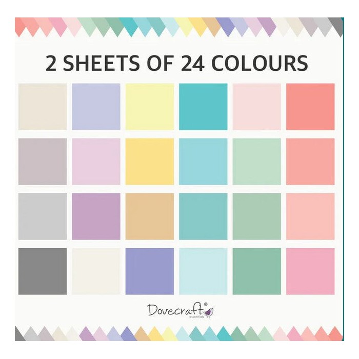 Value Pack Dovecraft papeles surtidos Pastel Edition 12x12" 24 colores 48 hojas