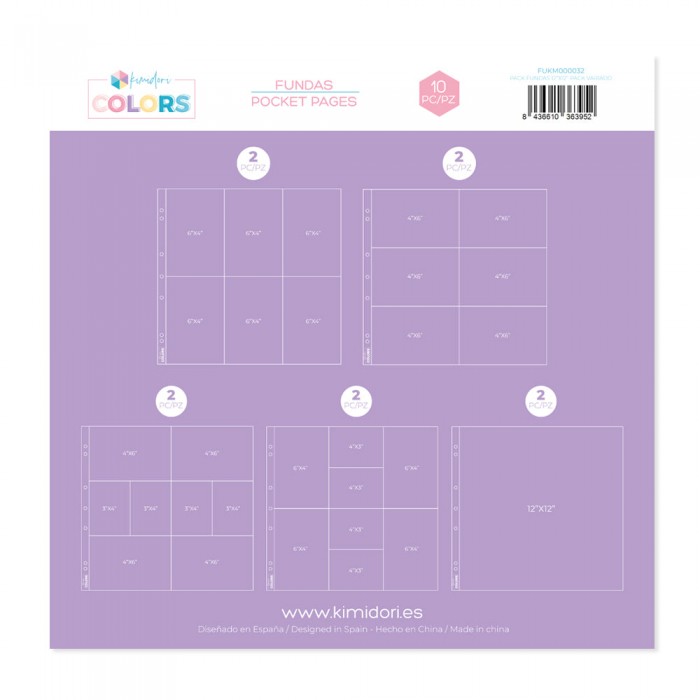 Fundas Kimidori Colors 12"x12" Pack Variado FUKM000032