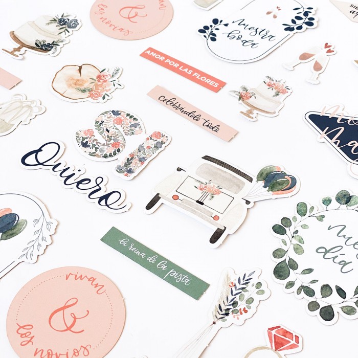 Set de Die Cuts Palabras/Boda Amore Cocoloko