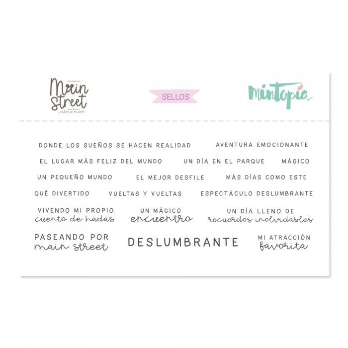Sello Frases coordinadas Main Street de Mintopía CASTELLANO