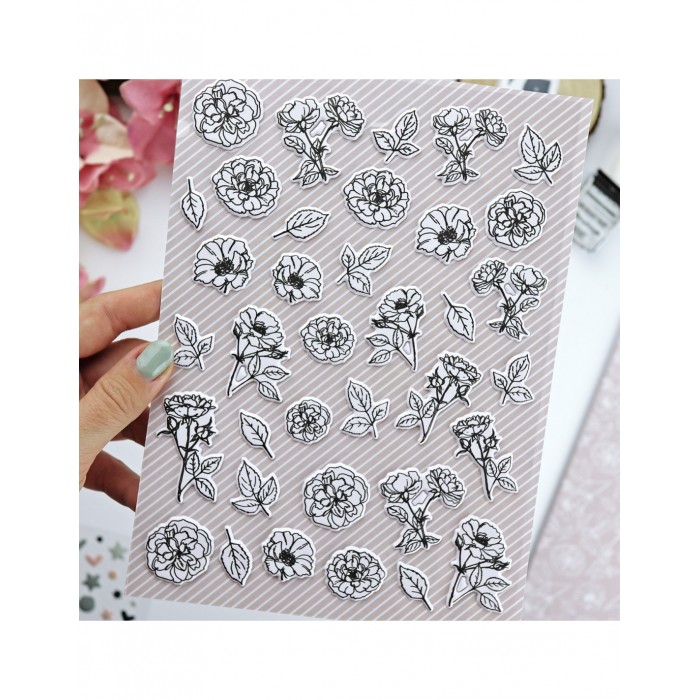 Camelias Puffy stickers set