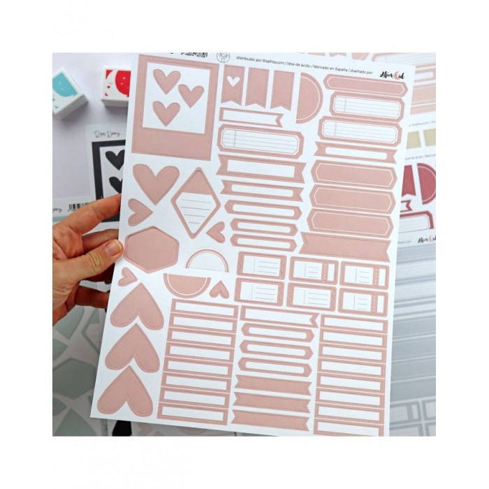 Recortables para journaling y Scrap Aluacid  Rosa oscuro
