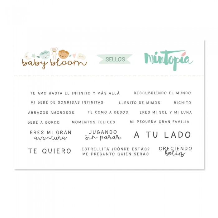 Sello Frases coordinadas Baby Bloom CASTELLANO (combina con troquel salvaje)