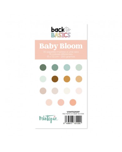 Pad papeles 15 x 7,5 cm Baby Bloom de Mintopía Pad papeles 15 x 7,5 cm Baby Bloom de Mintopía