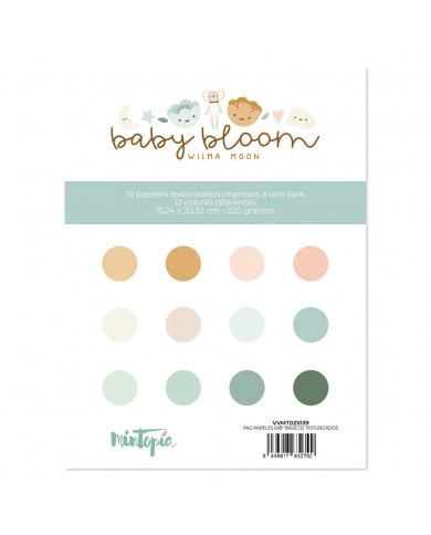Bloc 6"x8" papel texturizado una cara Básicos Baby Bloom de Mintopí