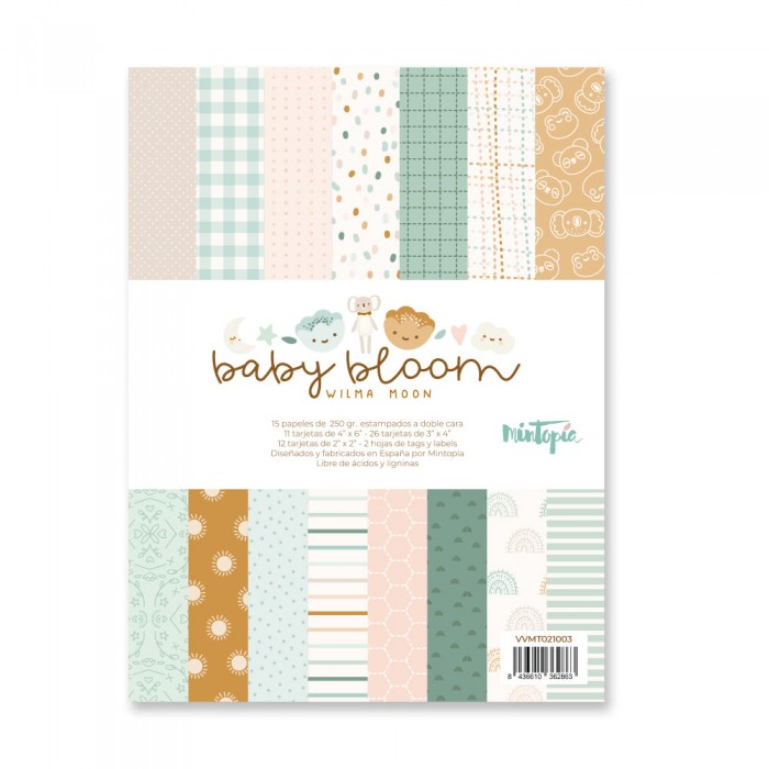 Pad de Tarjetas 6"x8" Baby Bloom. Mintopia