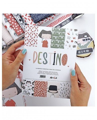 Bloc de papeles 6x8" 24 papeles colección Destino Aluacid