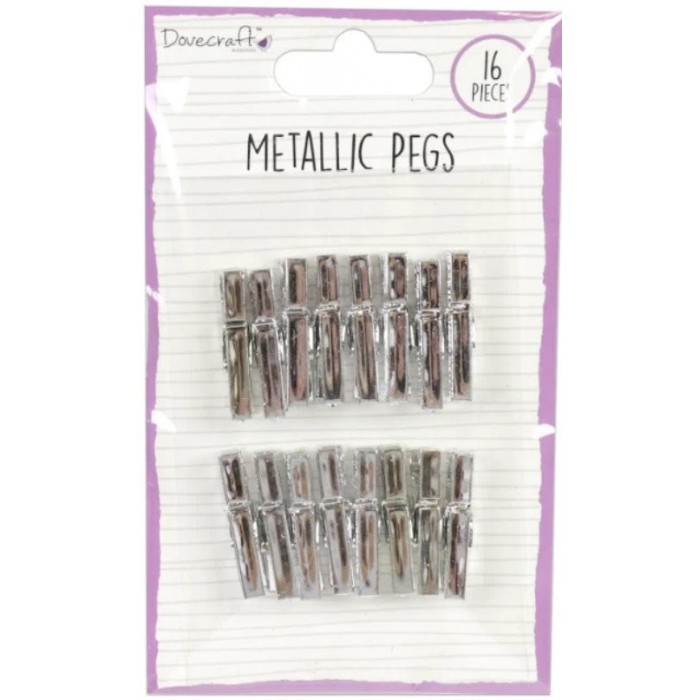 Set de mini pinzas metálicas color plata