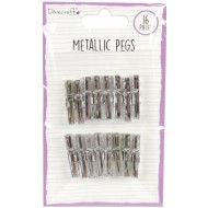 Set de mini pinzas metálicas color plata