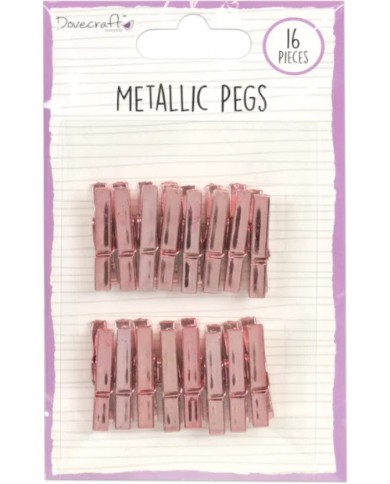 Set de mini pinzas metálicas color rose gold