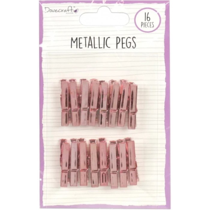 Set de mini pinzas metálicas color rose gold