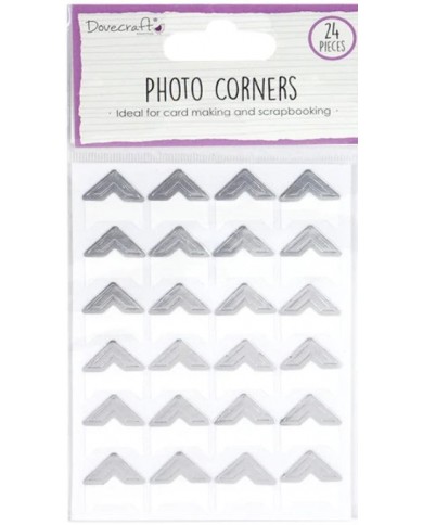 Set de esquinas para fotos autoadhesivas decoradas con foil metalizado