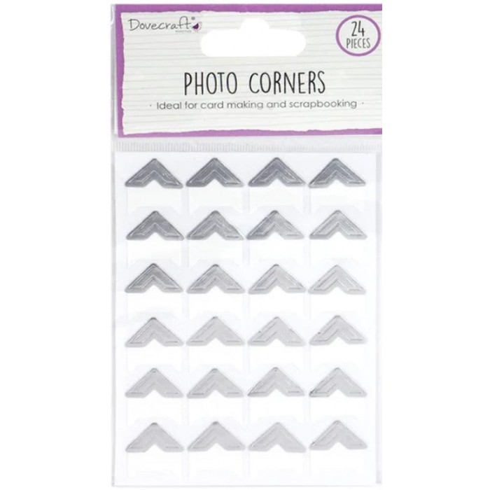 Set de esquinas para fotos autoadhesivas decoradas con foil metalizado
