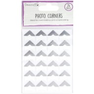 Set de esquinas para fotos autoadhesivas decoradas con foil metalizado