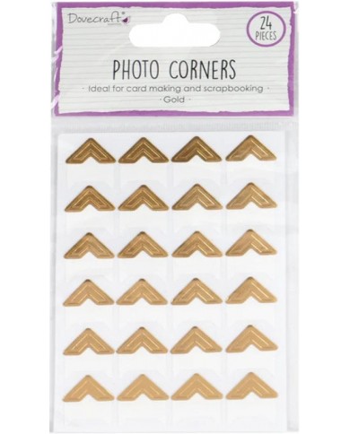 Set de esquinas para fotos autoadhesivas decoradas con foil dorado