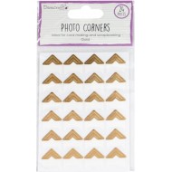 Set de esquinas para fotos autoadhesivas decoradas con foil dorado