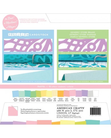 Precision Cardstock Pack American Crafts  80lb 12"X12" 60/Pkg 354129