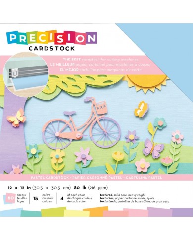 Precision Cardstock Pack American Crafts  80lb 12"X12" 60/Pkg 354129