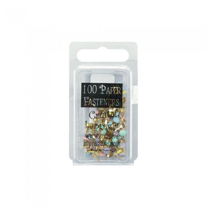 Creative Impressions Mini Metal Pastel Paper Fasteners 3mm 100/Pkg
