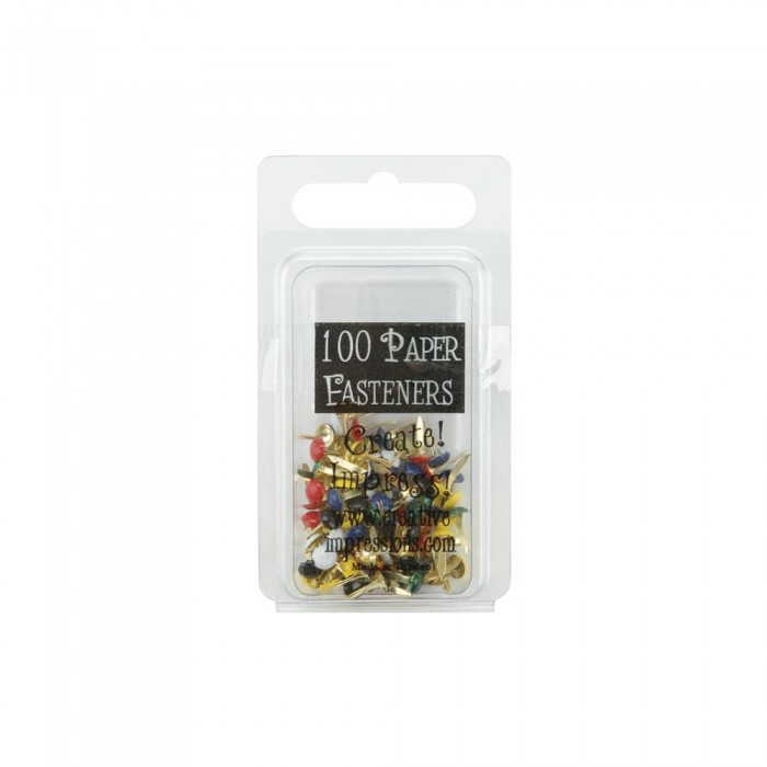 Creative Impressions Mini Metal Primary Paper Fasteners 3mm 100/Pkg