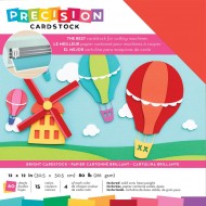 Cartulina texturizada Precision Cardstock Pack American Crafts  80lb 12"X12" 60/Pkg Colores brillantes
