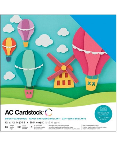 Precision Variety Cardstock 12"X12" 60/Pkg Colores brillantes
