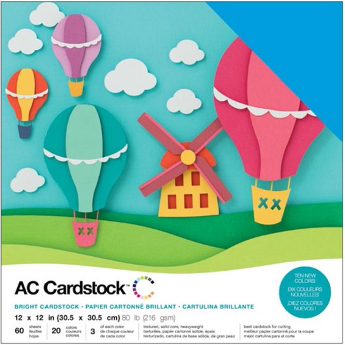 Cartulina texturizada Precision Variety Cardstock 12"X12" 60/Pkg Colores brillantes