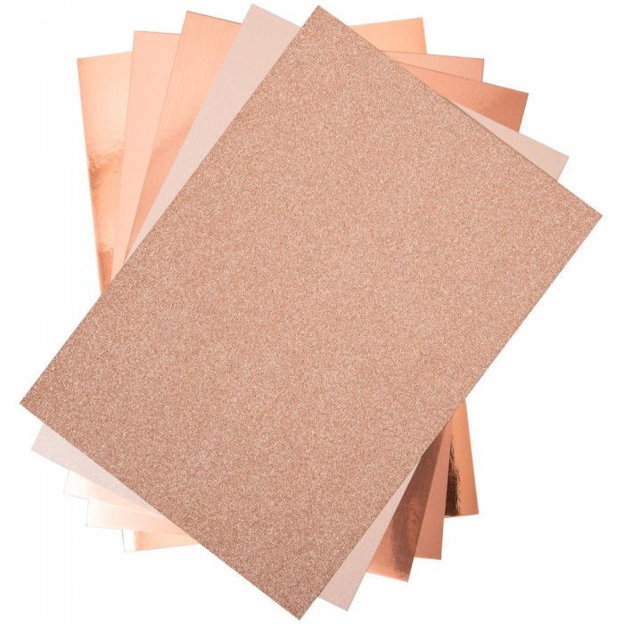 Sizzix Surfacez Opulent Cardstock Pack 8"X11.5" 50/Pkg Rose Gold