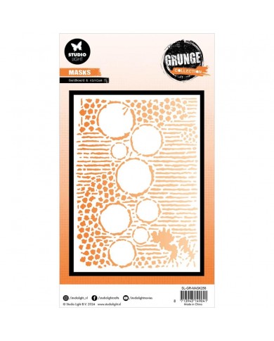 Stencil Studio Light Grunge 15x21cmts  Nr. 258, Cardboard & Circles