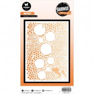 Stencil Studio Light Grunge 15x21cmts  Nr. 258, Cardboard & Circles