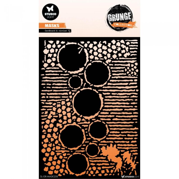 Stencil Studio Light Grunge 15x21cmts  Nr. 258, Cardboard & Circles