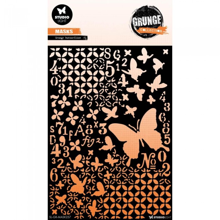Stencil Studio Light Grunge 5.9"X8.25"  Nr. 257, Mariposas