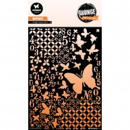 Stencil Studio Light Grunge 5.9"X8.25"  Nr. 257, Mariposas