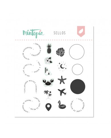 Sello frases coordinadas con troquel bolsillo CASTELLANO Pensacola de Mintopía