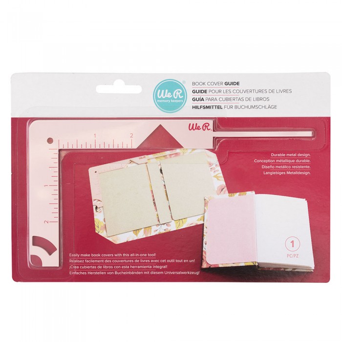 Regla de encuadernacion 5 en 1 We R Book Cover Guide Pink