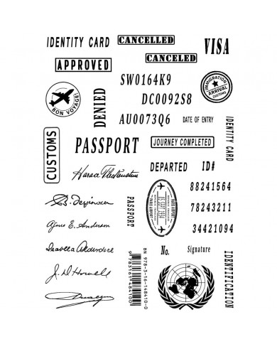 Sellos Creative Expressions 6"X8" Clear Stamp Set By Sam Poole Passport CEC1068