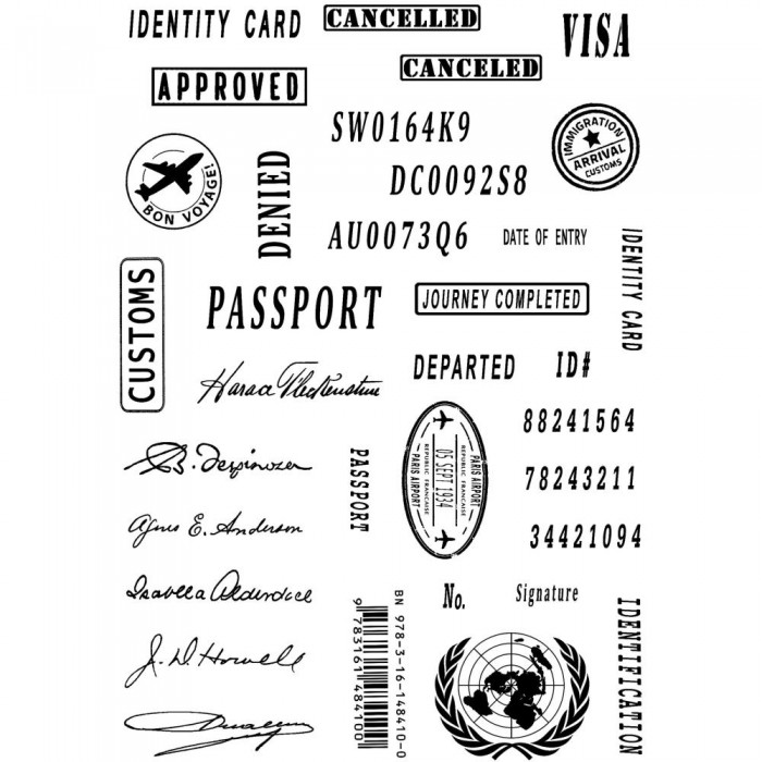 Sellos Creative Expressions 6"X8" Clear Stamp Set By Sam Poole Passport CEC1068