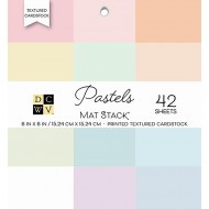 Bloc de papeles con textura DCWV Single-Sided Cardstock Stack 6"X6" 42/Pkg Pastels Solid, 12 Colors