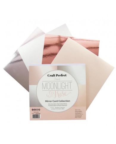 Bloc de papeles metalizados 6x6 Craft Perfect Mirror Cardstock 6"X6" 24/Pkg Moonlight Rose