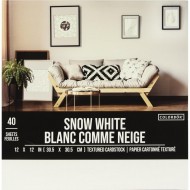 Bloc de Papeles Cardstock Pad 12"X12" 40/Pkg  SNOW WHITE