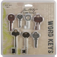 Idea-Ology Metal Word Keys 1.5" To 3" 7/Pkg Tim Holtz TH92680