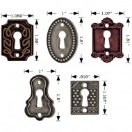 Idea-Ology Metal Keyholes W/Brads .75"X1" To 1"X1.5" 5/Pkg Tim Holtz TH92718