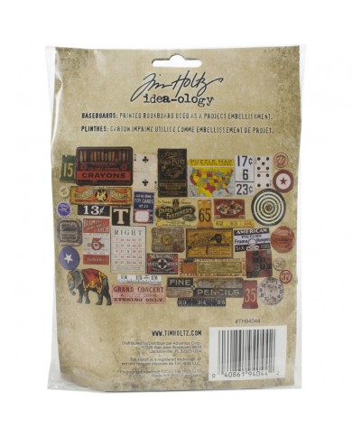 Idea-Ology Chipboard Baseboards 40/Pkg Tim Holtz TH94044