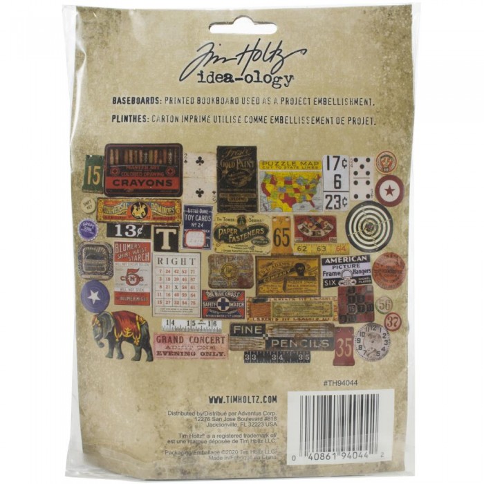 Idea-Ology Chipboard Baseboards 40/Pkg Tim Holtz TH94044