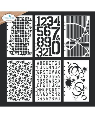 Set de Stencil x 6 Elizabeth Craft Stencils PLANNER ST-STENCILS