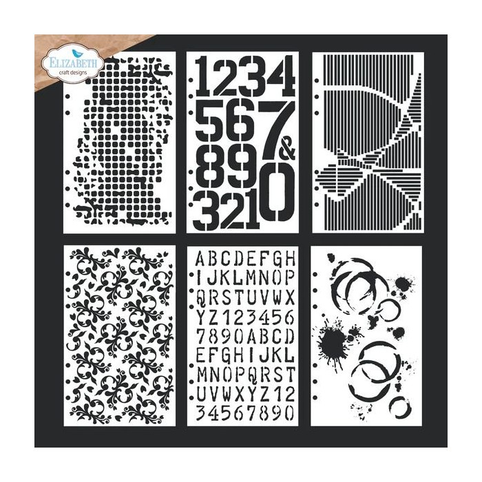 Set de Stencil x 6 Elizabeth Craft Stencils PLANNER ST-STENCILS