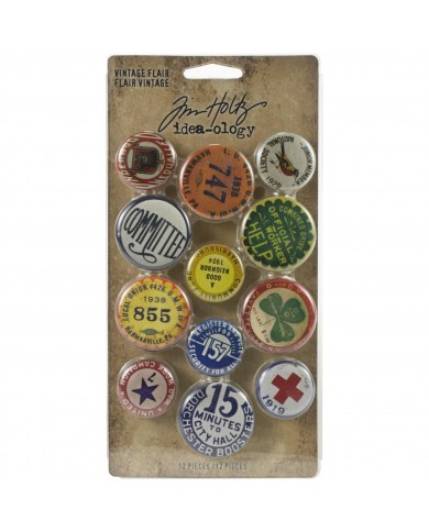 Metal Adornments 12/Pkg Vintage Flair Tim Holtz TH94027