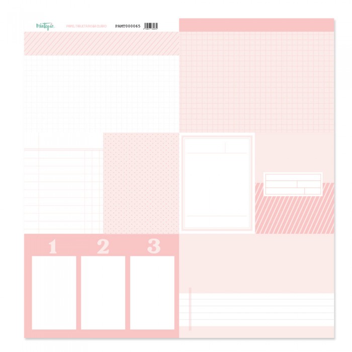 Papel 12x12 de tarjeta rosa claro Back To Basics