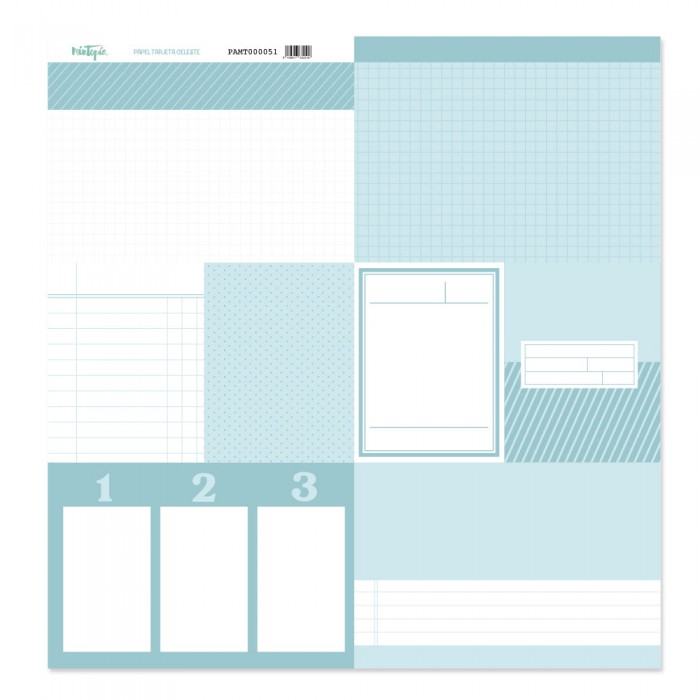 Papel 12x12 de tarjeta celeste Back To Basics