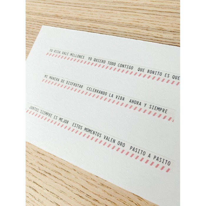 Washi tape Frases con rayitas 1 Kimidori Colors